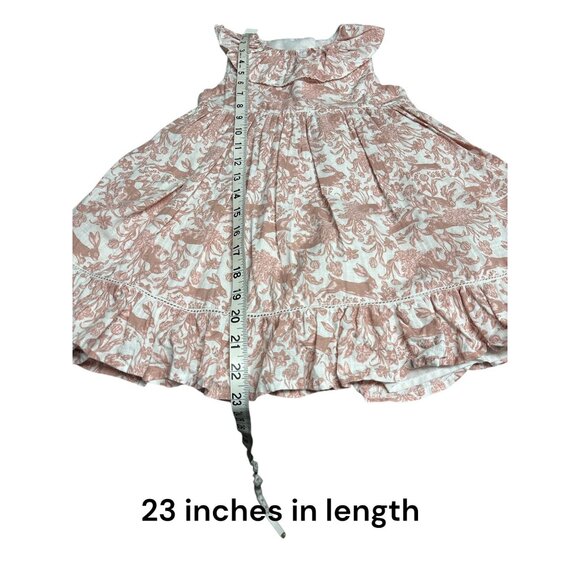 Haute Hippie Kids Girls 4T Ruffle Collar Sleeveless Pink Toile Dress 100% Cotton - Picture 8 of 8